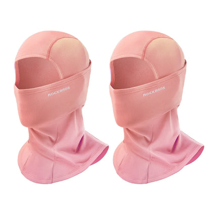 rockbros black windproof thermal balaclava in polar flee#Color_Pink