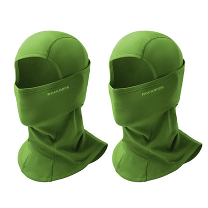 rockbros black windproof thermal balaclava in polar flee#Color_Dark Green