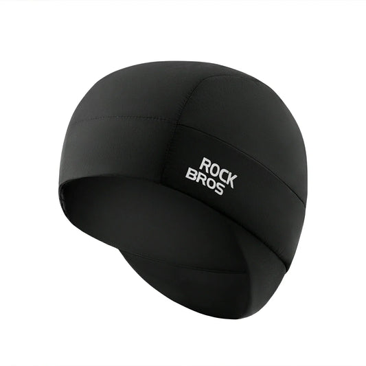 windproof thermal skull cap with extended ear cover for warm winter cycling