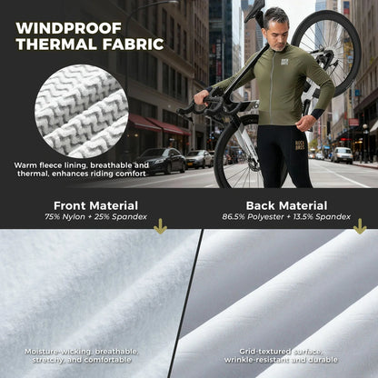 winter thermal cycling jacket with double layer fleece windproof and breathable
