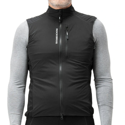rockbros winter thermal cycling vest fleece lined windproof breathable bike gilet