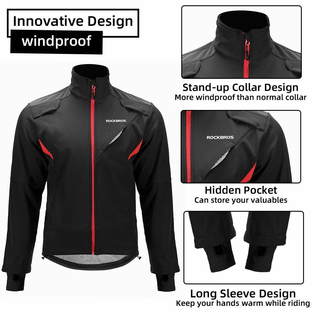 ROCKBROS Winter Windproof Waterproof Thermal Cycling Jacket and Pants Set