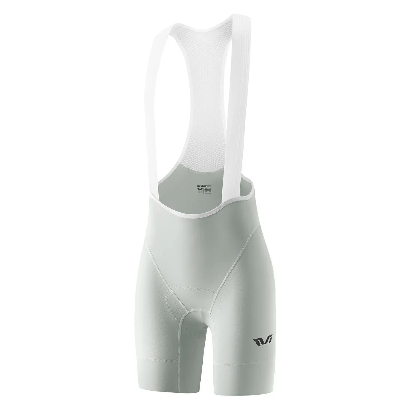 ROCKBROS women’s cycling bib shorts with padded gel chamois#color_soft gray white