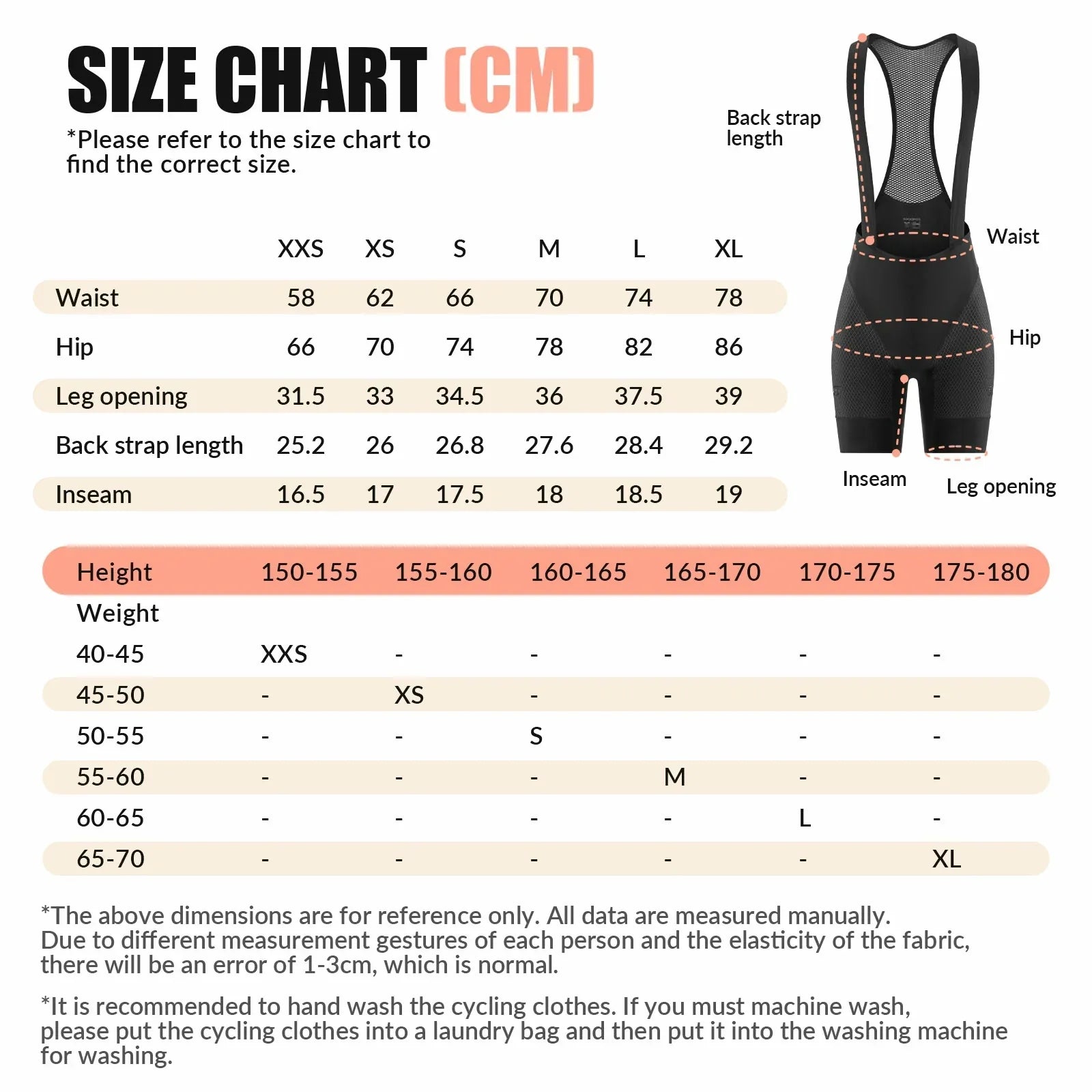 ROCKBROS women’s cycling bib shorts with padded gel chamois#color_black